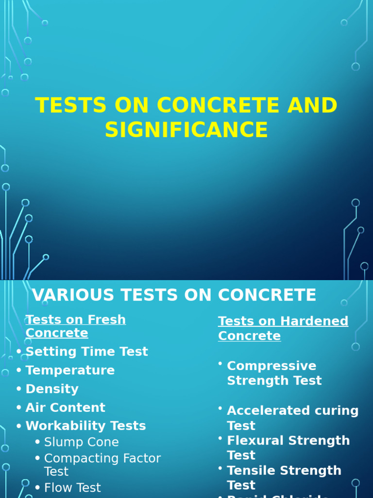Concrete Testing Methods and Significance | PDF | Concrete | Building ...