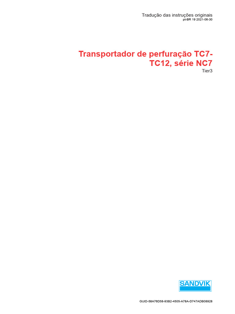 Instruções de Segurança TC7-TC12 Sandvik | PDF | Motores | Petróleo