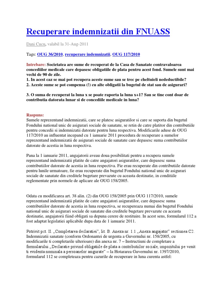 Recuperare Concedii Medicale | PDF