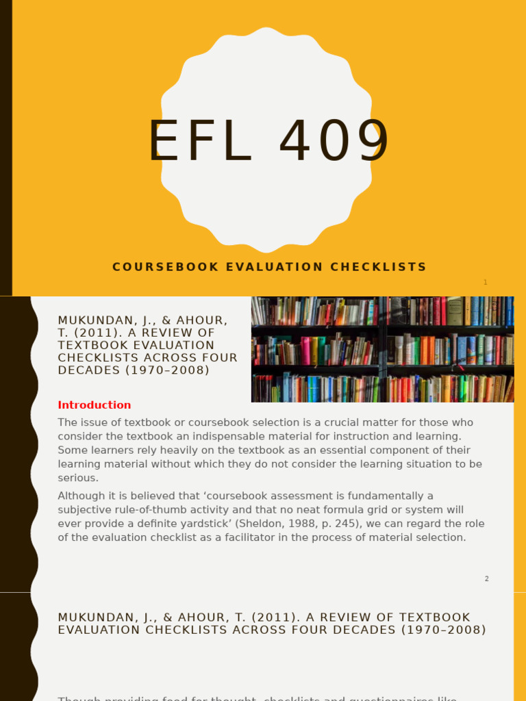 Textbook Evaluation Checklists Review | PDF | Language Education | Learning