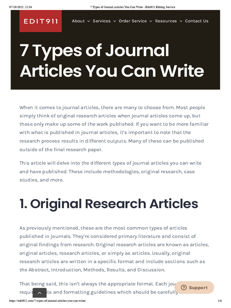 Papers Types and Original Report and Short Report | PDF | Methodology ...