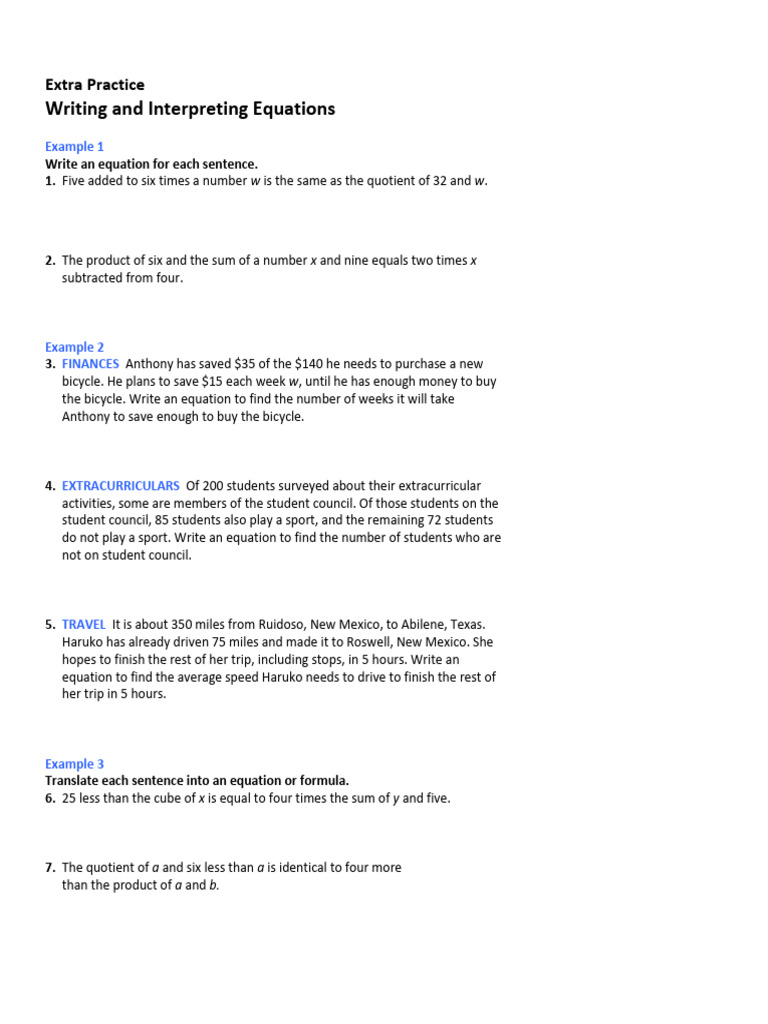 Writing Equations | PDF | Area | Euclidean Plane Geometry