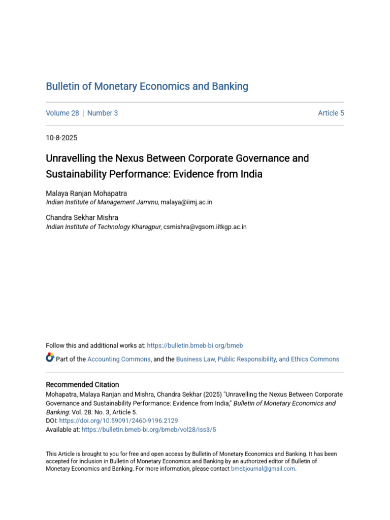 Unravelling The Nexus Between Corporate Governance and Sustainabi | PDF