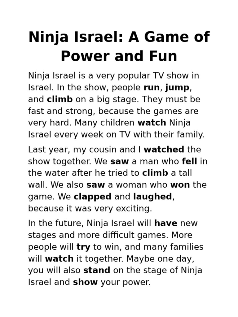 Ninja Israek Text, Vocab, Questions | PDF