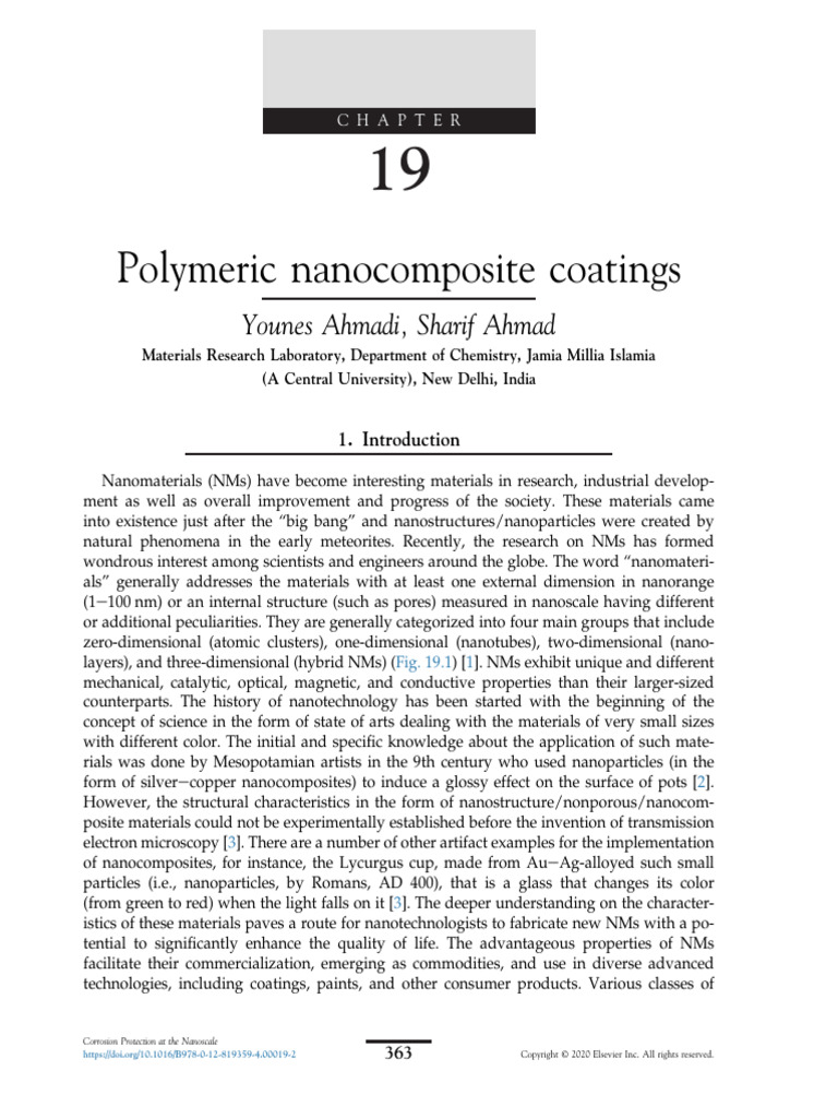 Polymeric Nanocomposite Coatings Younes (BOOK CHAPTER) (2020) | PDF ...