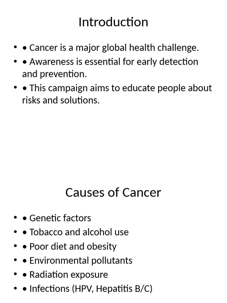 Cancer Awareness and Prevention Campaign | PDF