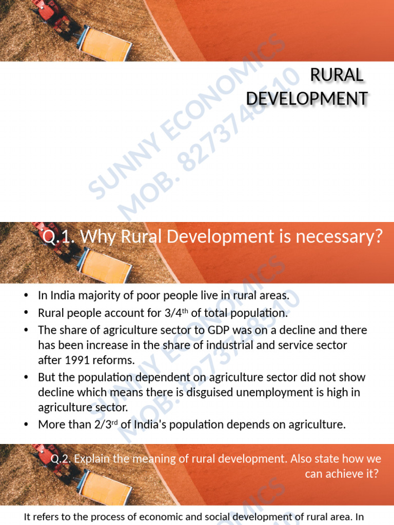 Importance of Rural Development in India | PDF | Agriculture | Livestock