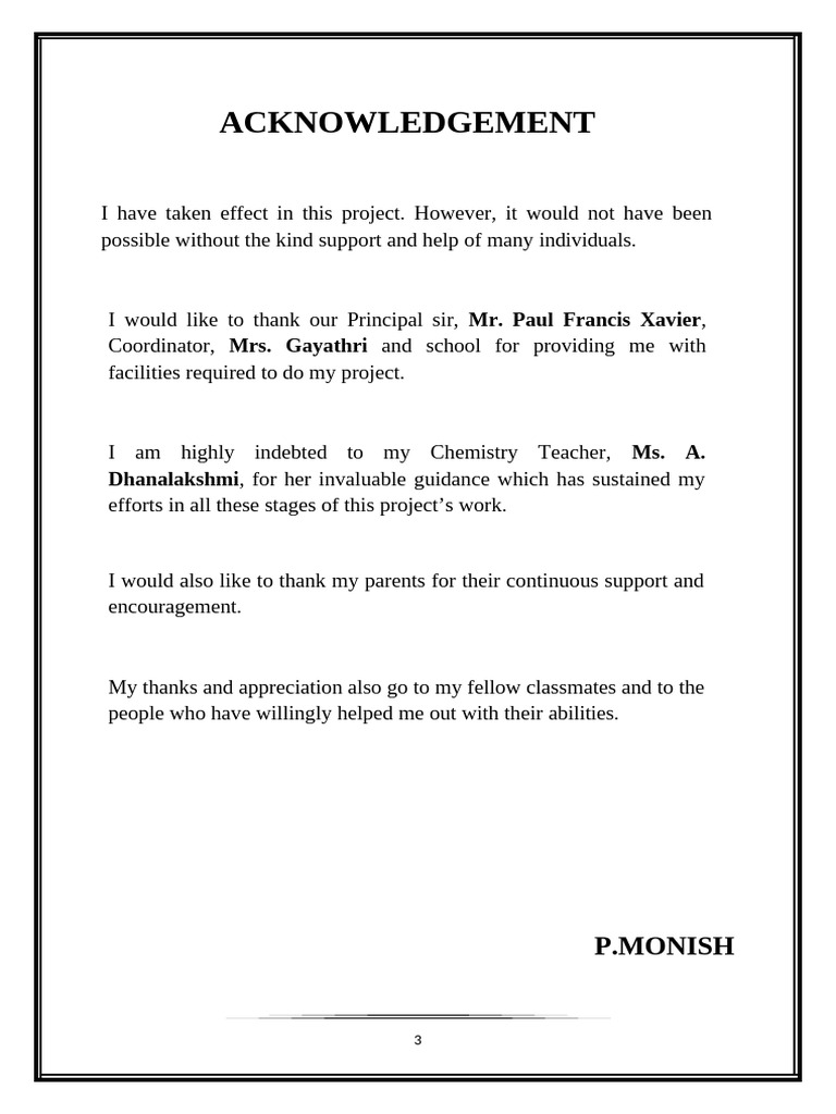Project Acknowledgement Section | PDF