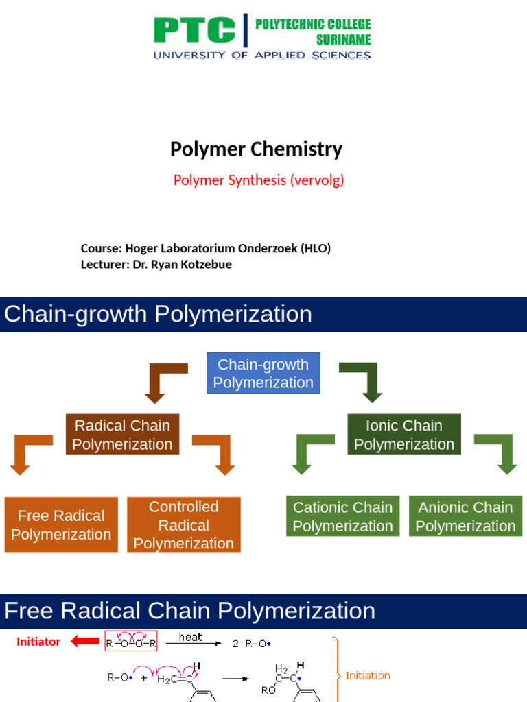 Polymer Chemistry: Synthesis Techniques | PDF | Polymerization | Emulsion