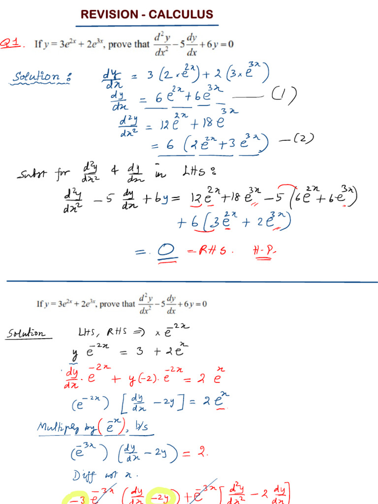 Calculus Revision 2011 | PDF