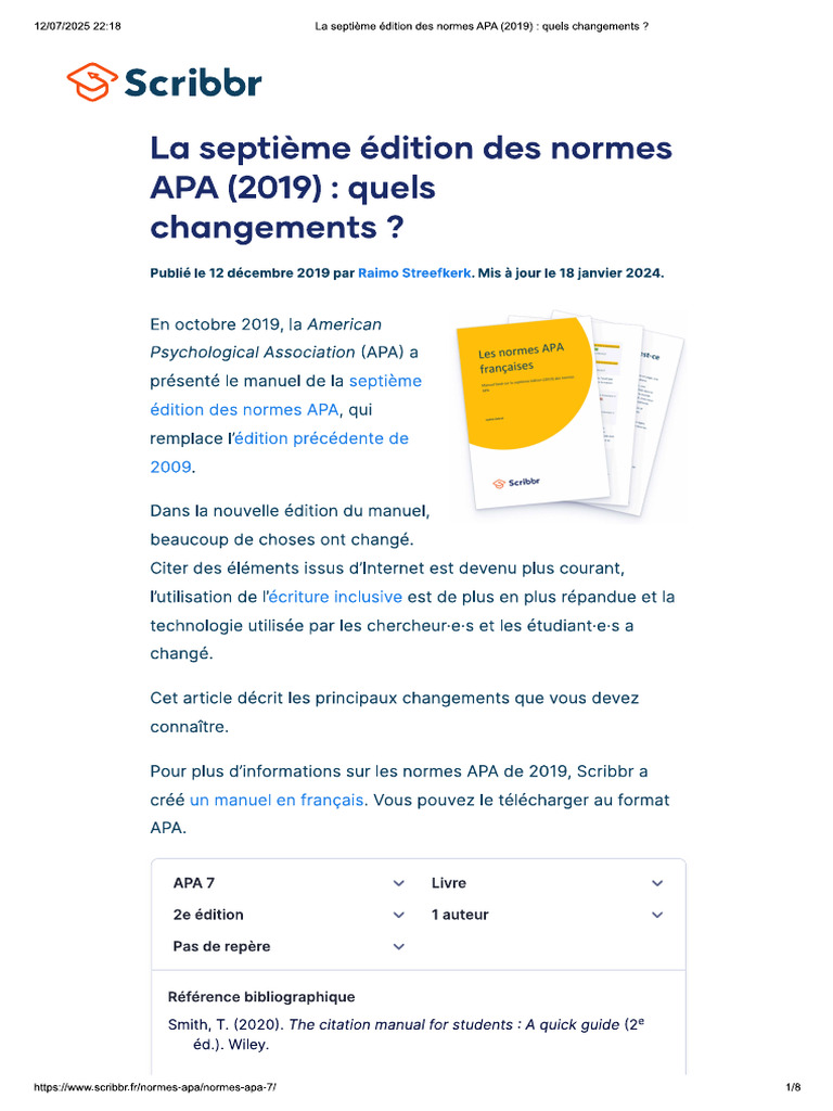 APA Septième Édition - 2019 | PDF