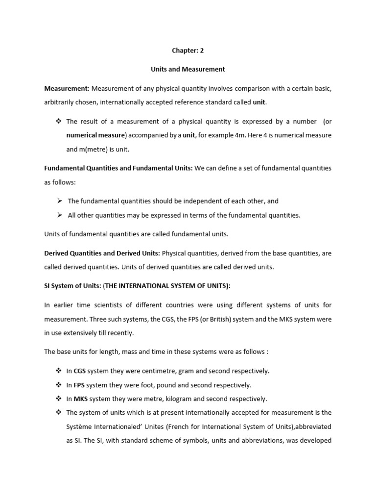 Units and Measurement | PDF | Significant Figures | International ...