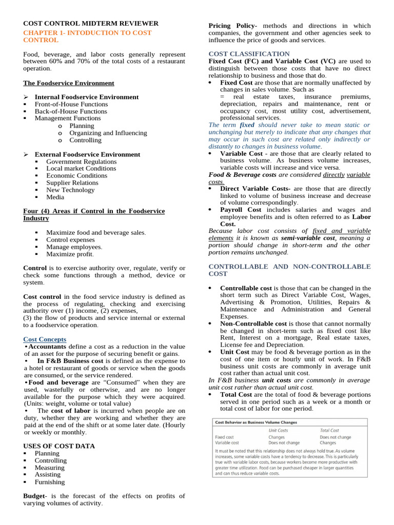 Cost Control Rev 1 | PDF | Expense | Cost Accounting