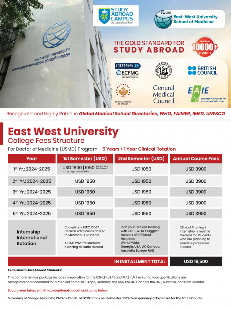 East West University Fees Structure 2024-2025 | PDF