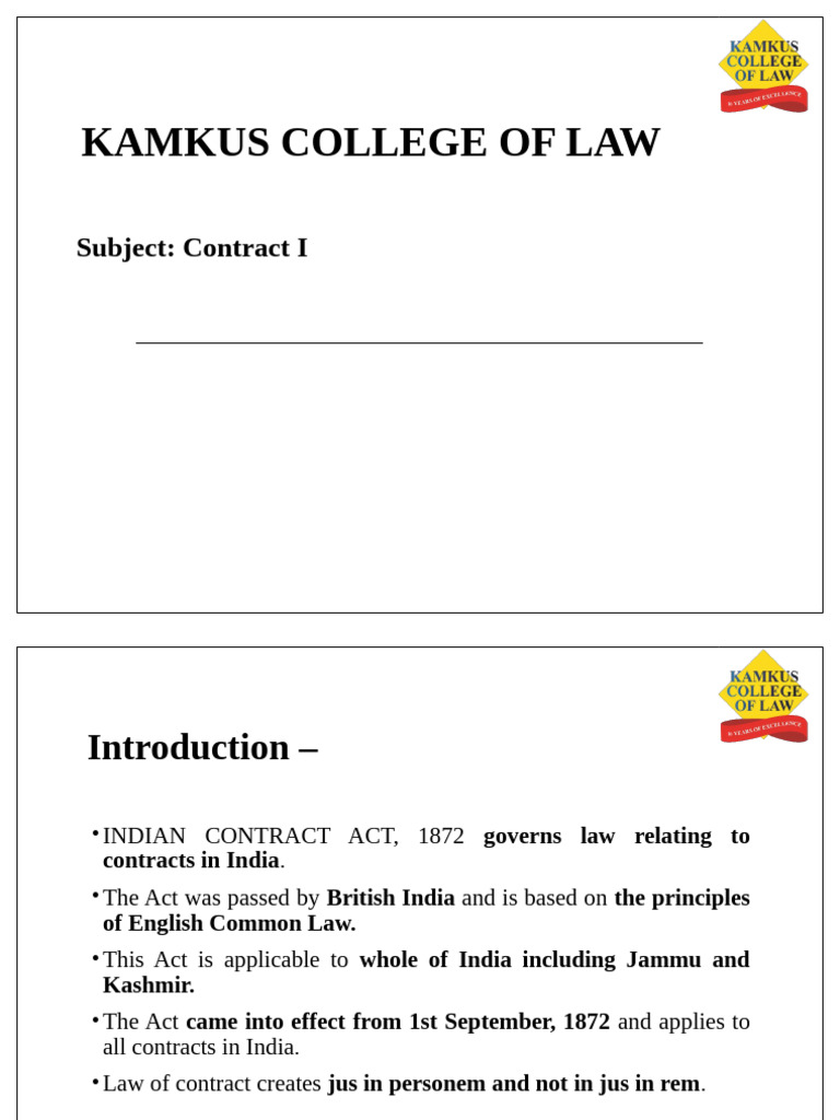 Overview of Indian Contract Law | PDF | Offer And Acceptance ...