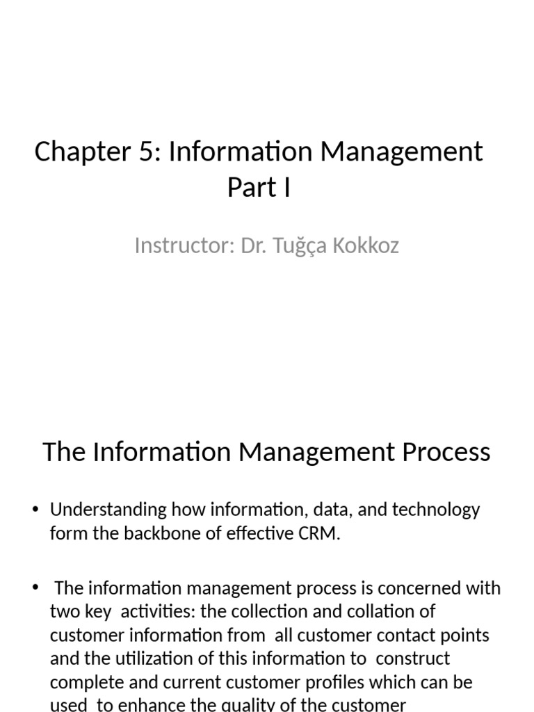 Information Management in CRM Strategies | PDF | Customer Relationship ...