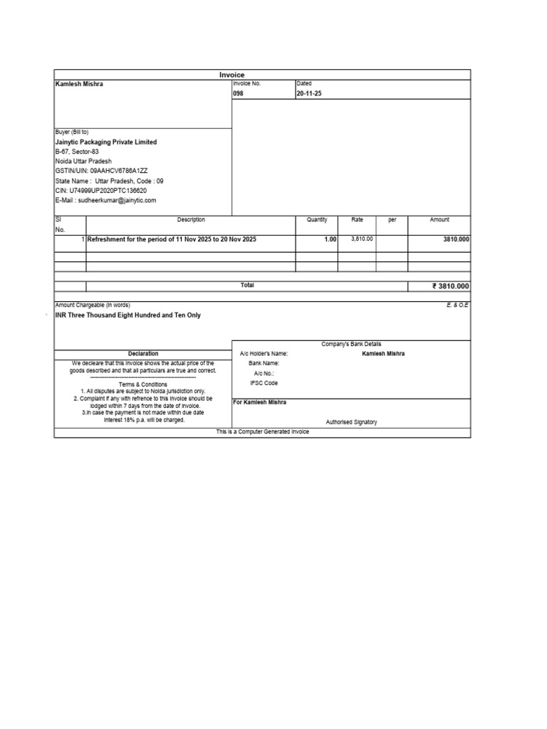 KM Oct251 | PDF | Invoice