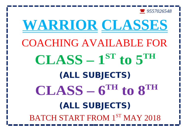Warrior Classes 1to 8 | PDF