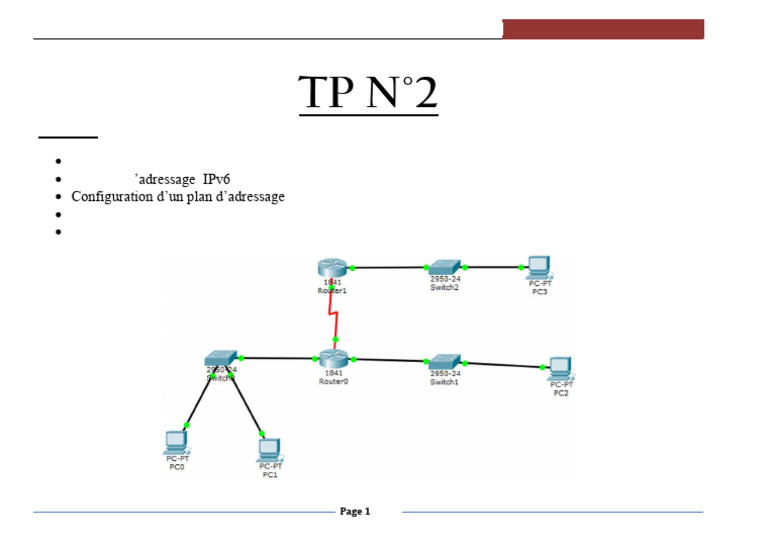 Administration des Réseaux IPv6 avec Packet Tracer | PDF