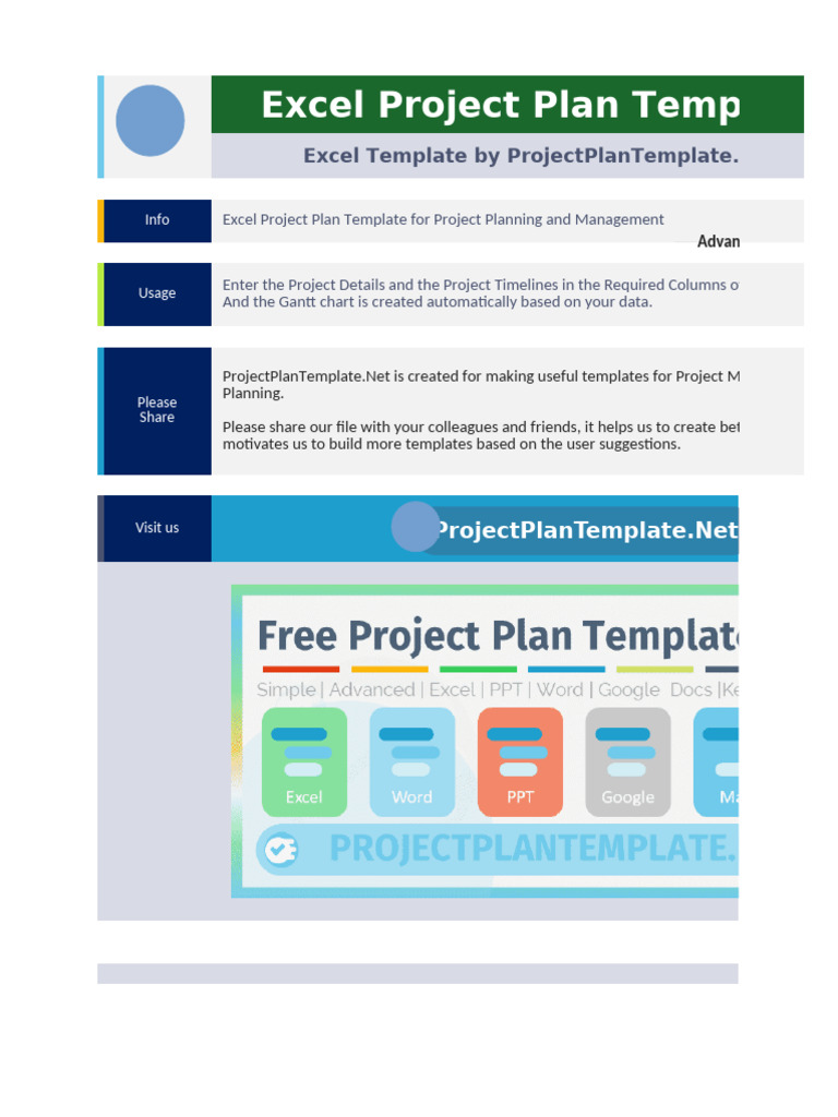 Excel Project Plan Template Download | PDF | Microsoft Excel | Software ...
