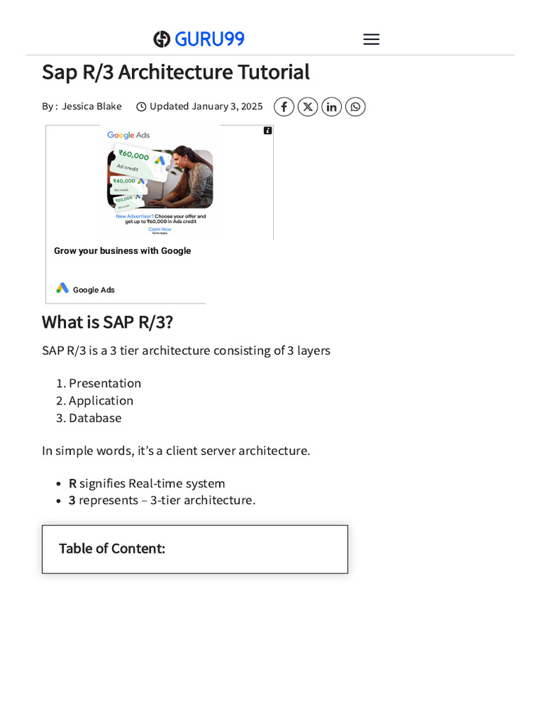 SAP R/3 Architecture Explained | PDF | Databases | Computer Science
