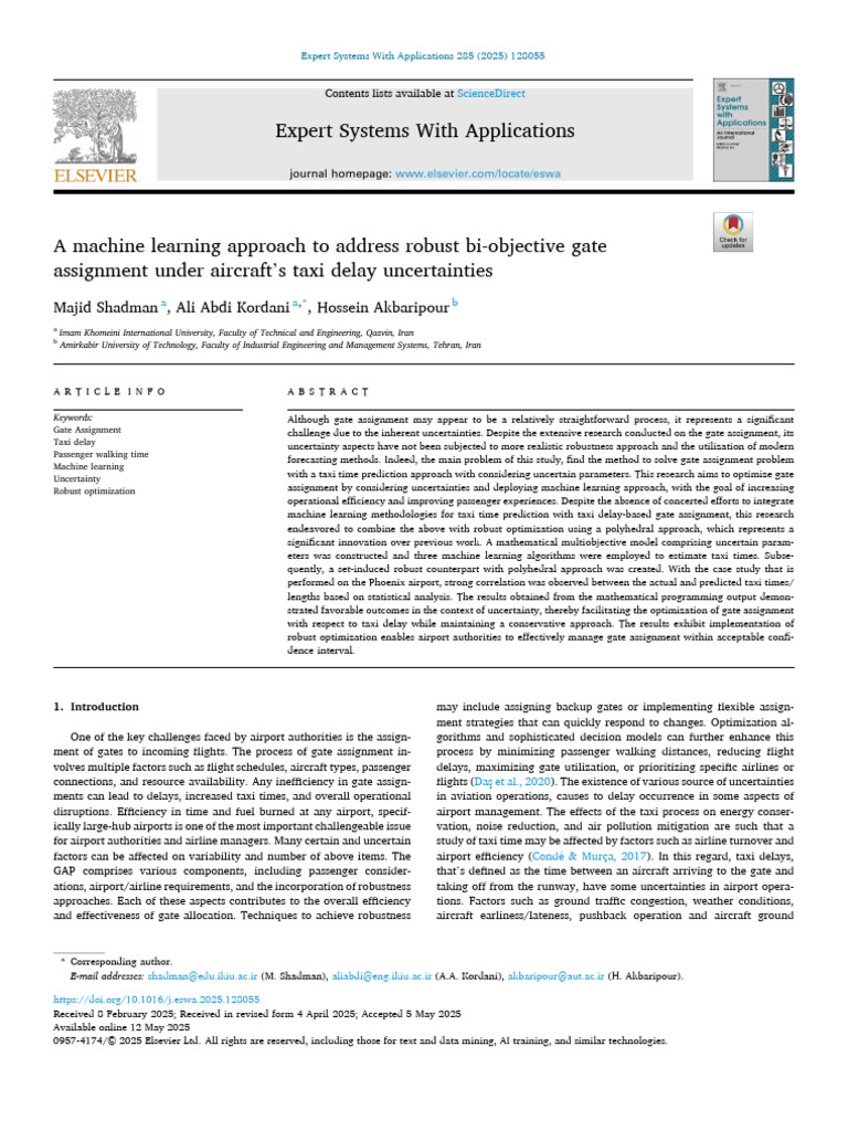 Machine Learning for Robust Gate Assignment | PDF | Machine Learning ...