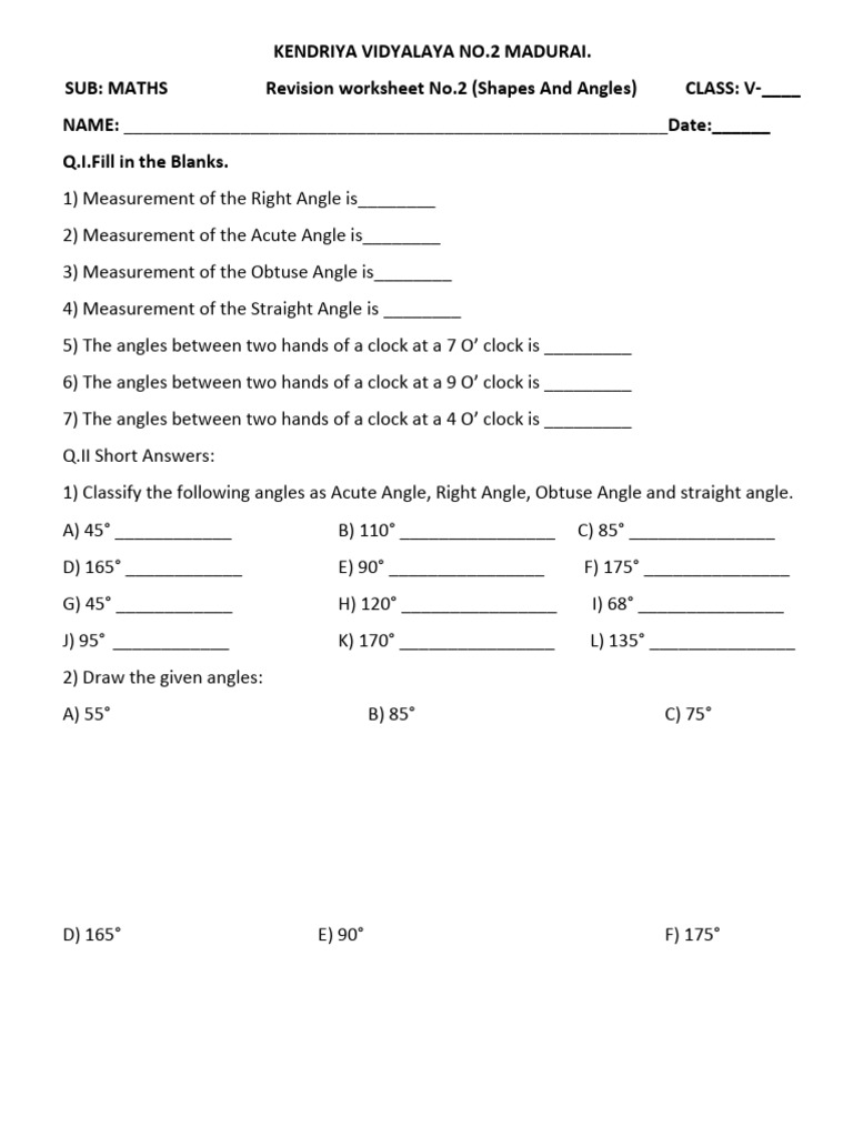 Shapes and Angles | PDF