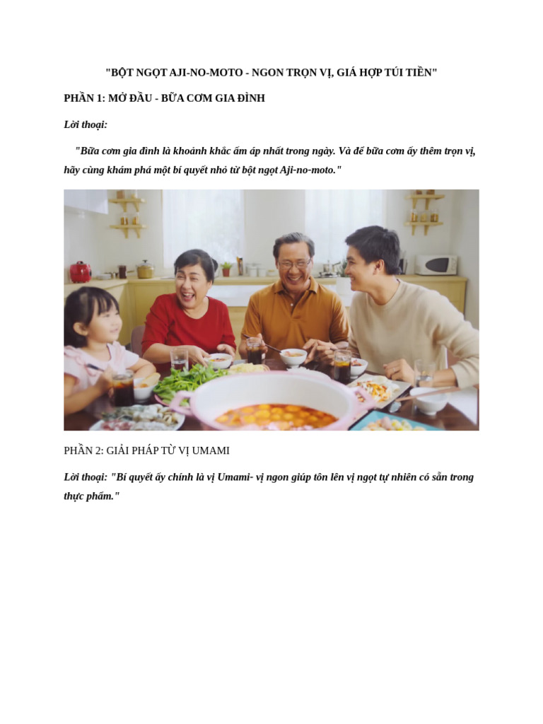 Kịch bản bột ngọt Ajnomoto | PDF