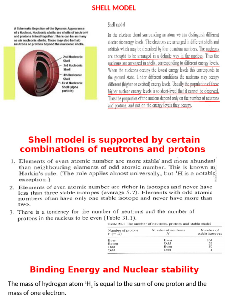 Shell Model and Nuclear Binding Energy | PDF