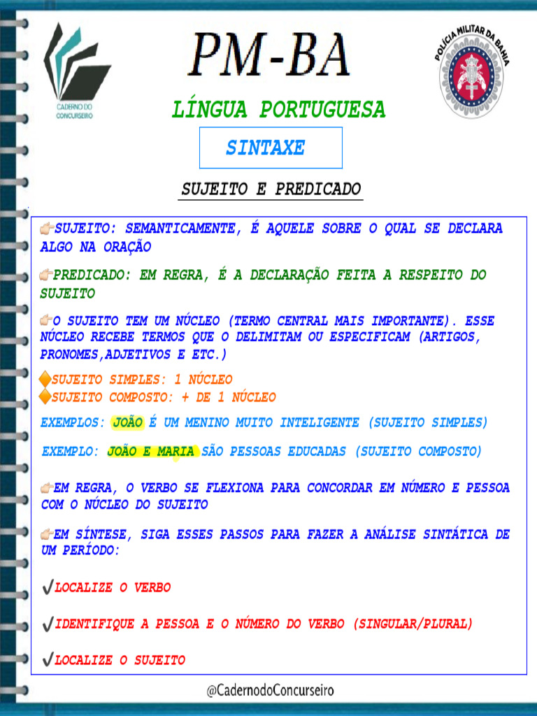 Sintaxe: Sujeito e Predicado na Língua Portuguesa | PDF | Assunto ...