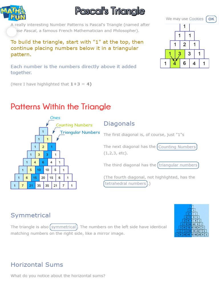 Pascal's Triangle | PDF | Abstract Algebra | Combinatorics