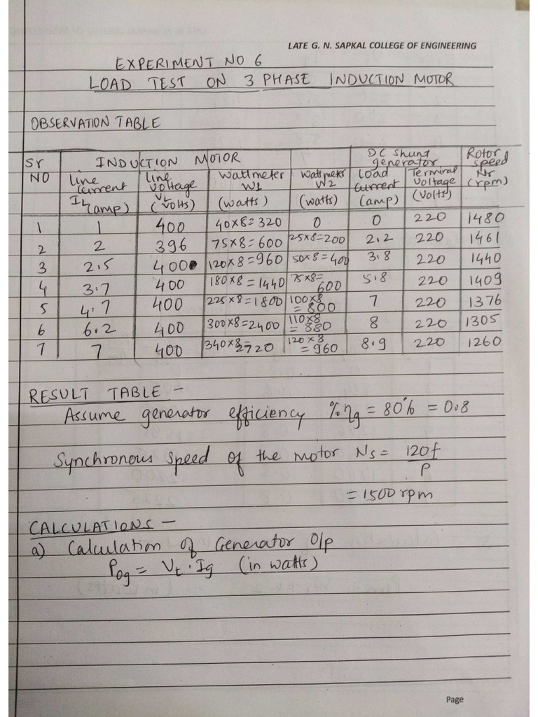 EEE - Electrical Manual Expt 6 | PDF