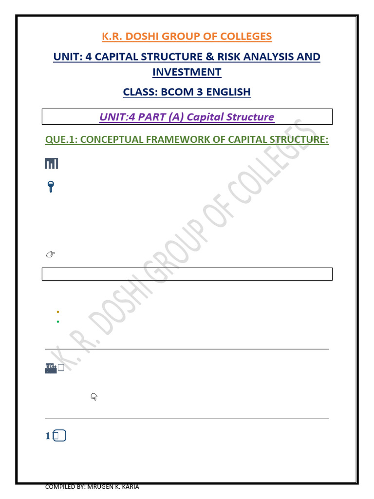 Capital Structure and Risk Analysis Guide | PDF | Capital Structure | Banks
