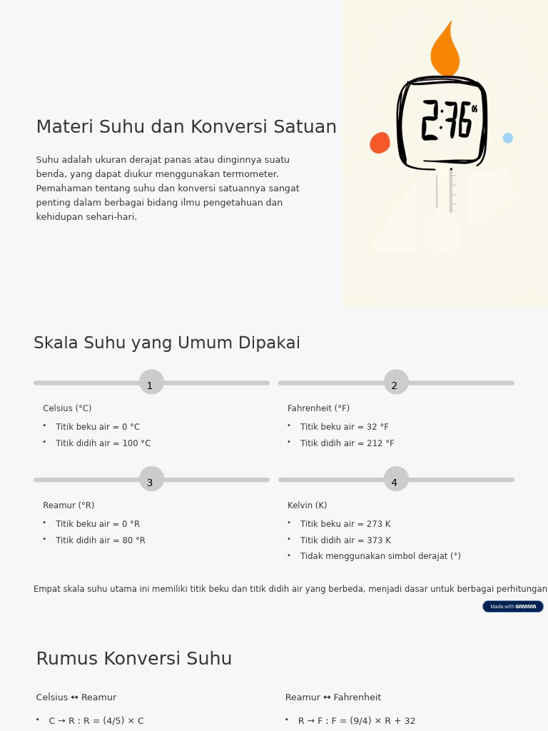 Panduan Konversi Suhu Lengkap | PDF