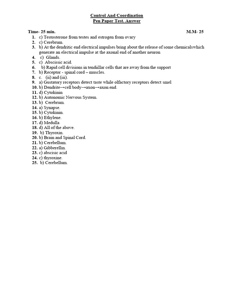 Pen Paper Test - Answer | PDF