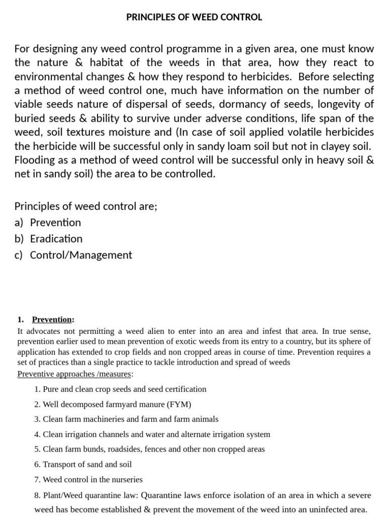 Effective Weed Control Strategies Explained | PDF | Weed | Tillage