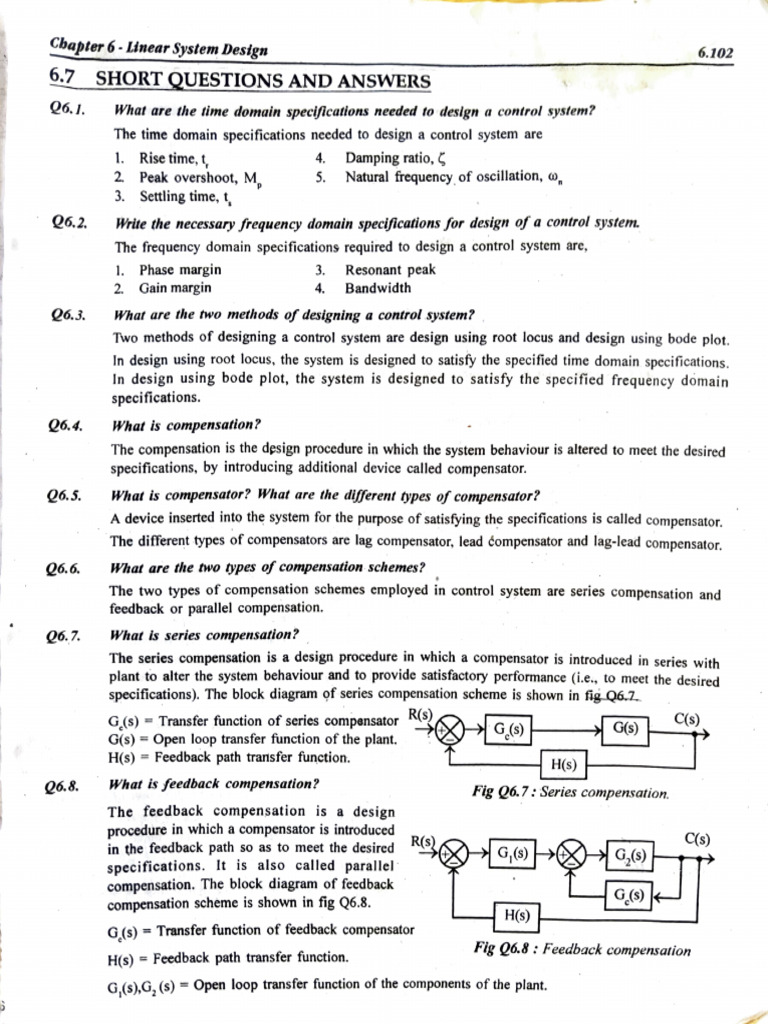 2 Marks For Compensators | PDF | Control Theory | Feedback