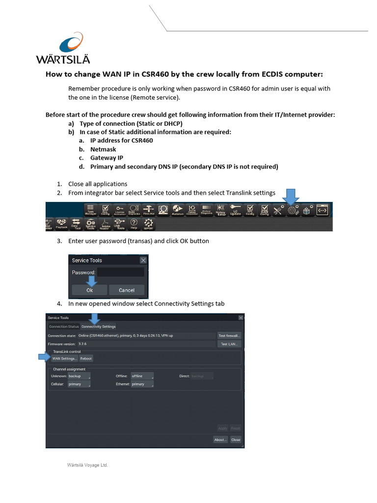 ECDIS CSR WAN IP Change Guide | PDF