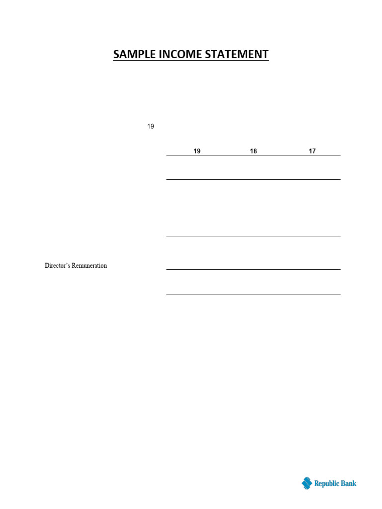 Sample Income Statement | PDF