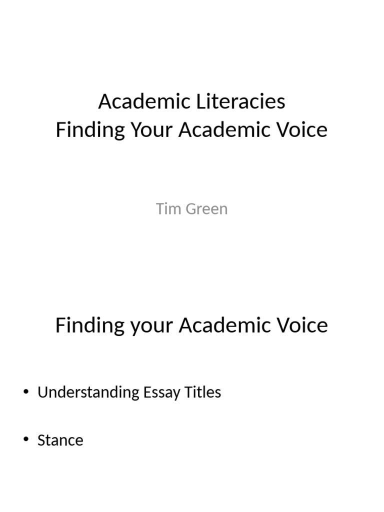 Academic Literacies 3.1 (Academic Voice) | PDF | Argument | Experiment