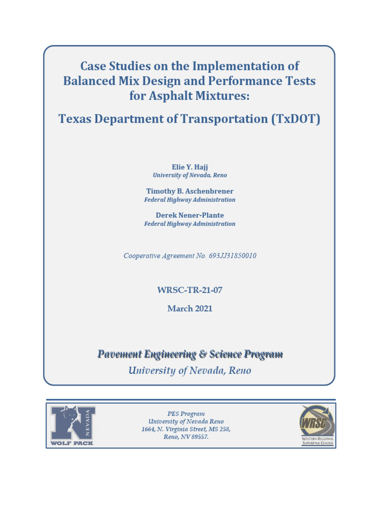 WRSC TR 21 07 | PDF | Road Surface | Materials