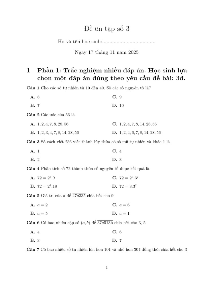 De On So 3 Sua 2 | PDF