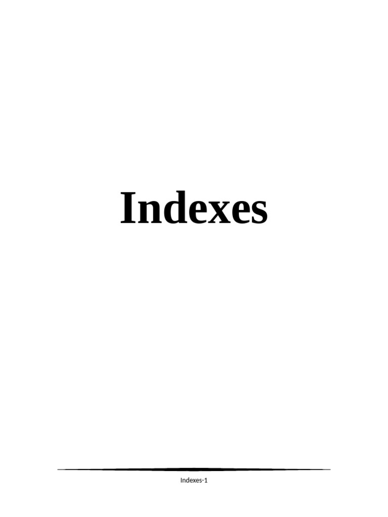 Oracle Indexes: Types and Usage Guide | PDF | Database Index ...