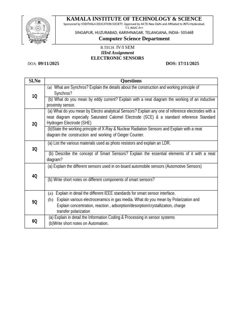 ES Assignment 3 Nov 2025 | PDF