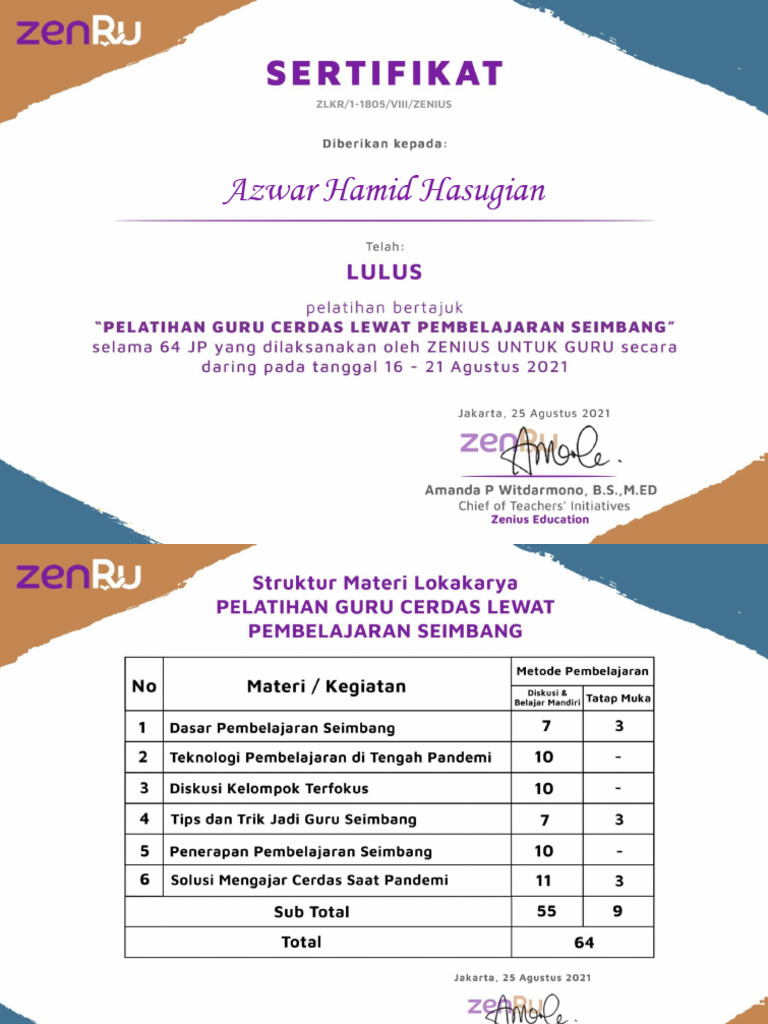 Sertifikat Azwar Hamid Hasugian | PDF