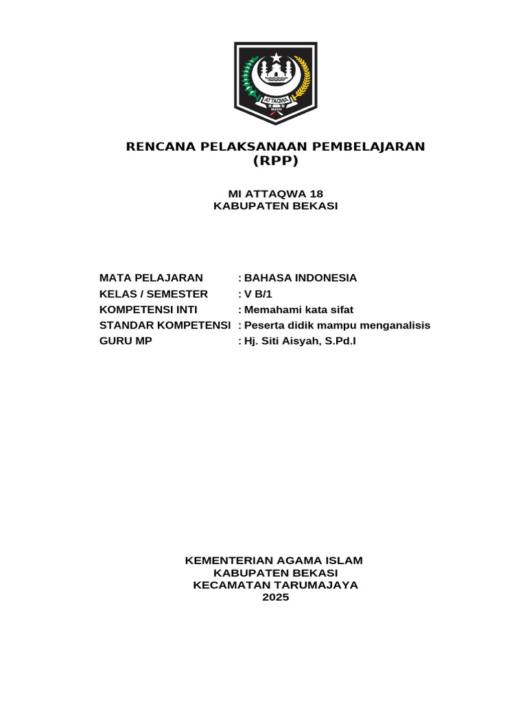 Cover RPP | PDF