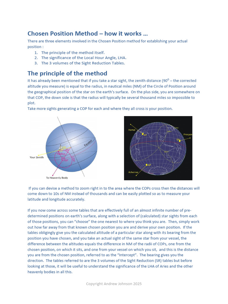 Chosen Position Method Explained | PDF | Latitude | Navigation
