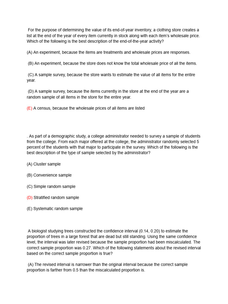 Inventory and Sampling Methods Explained | PDF | Sampling (Statistics ...