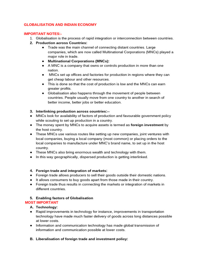 Globalisation's Impact on Indian Economy | PDF | Globalization ...