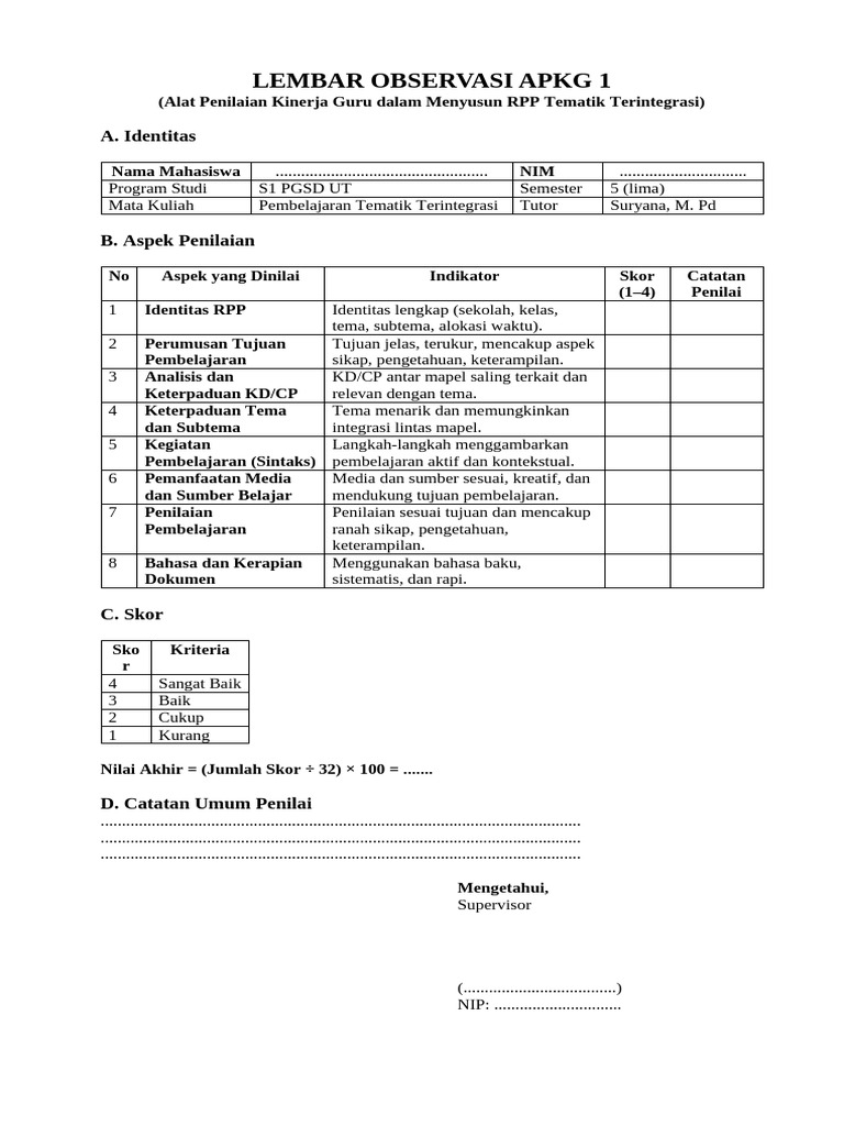 Apkg 1 Dan 2 Pembelajaran Terpadu | PDF